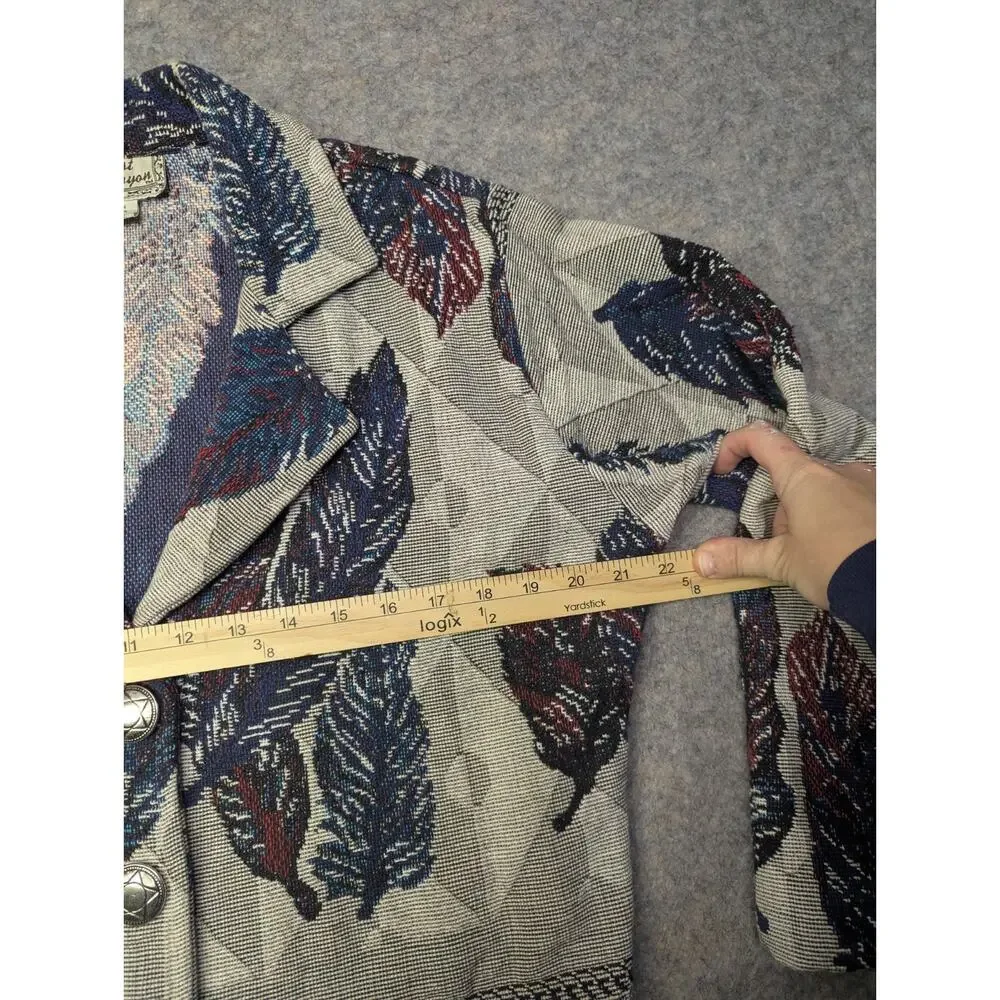 SouthWest Canyon Large Tapestry Jacket Feather Aztec Tribal Festival Western
